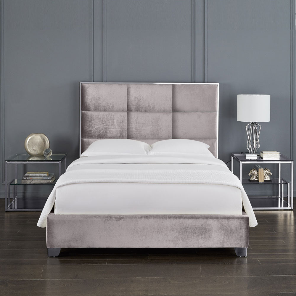 Blair Bed Grey Velvet