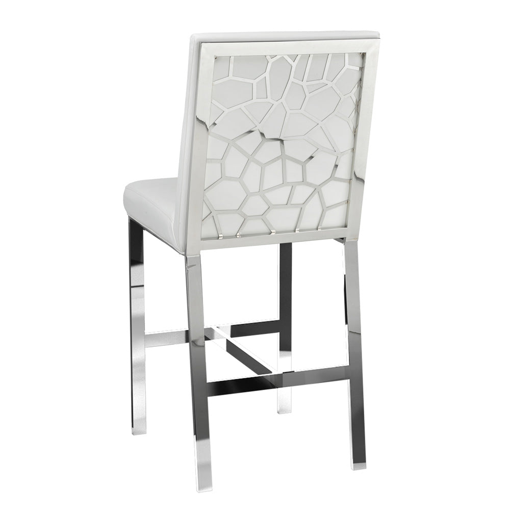 Wellington Counter Chair: White Leatherette