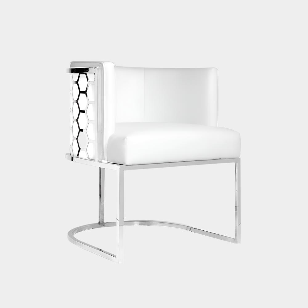 Chamberlain Chair White PU Fabric