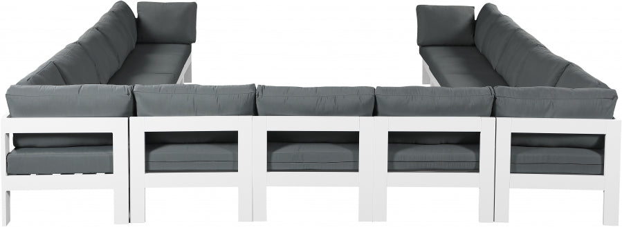 Nizuc 150" Water Resistant Fabric Upholstered Outdoor Patio 13pc. Modular Sectional