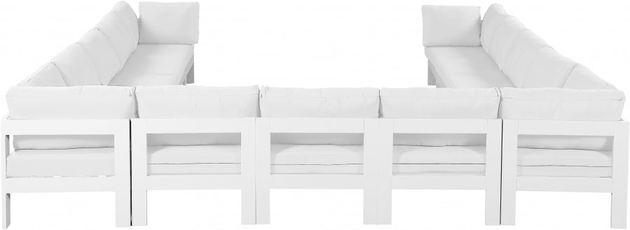 Nizuc 150" Water Resistant Fabric Upholstered Outdoor Patio 13pc. Modular Sectional
