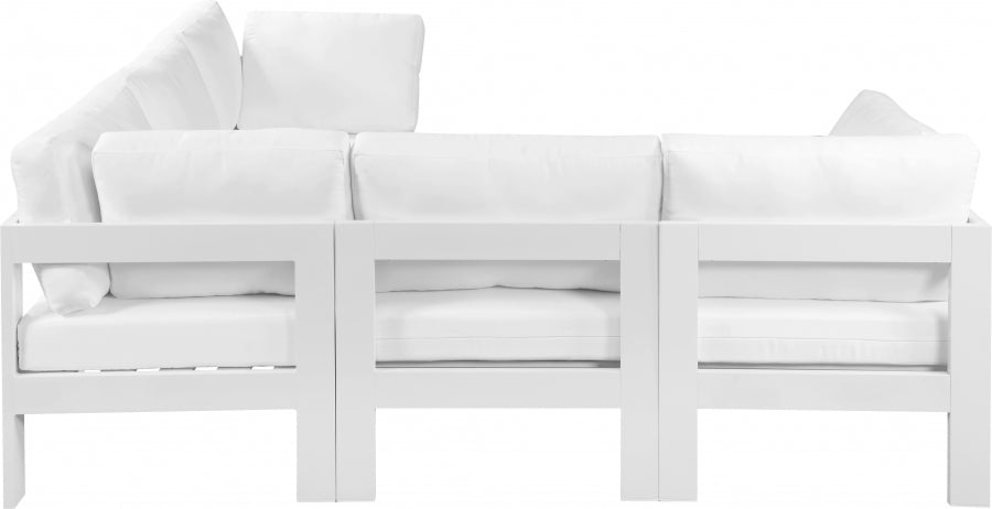 Nizuc 90" Water Resistant Fabric Upholstered Outdoor Patio 5pc. Modular Sectional