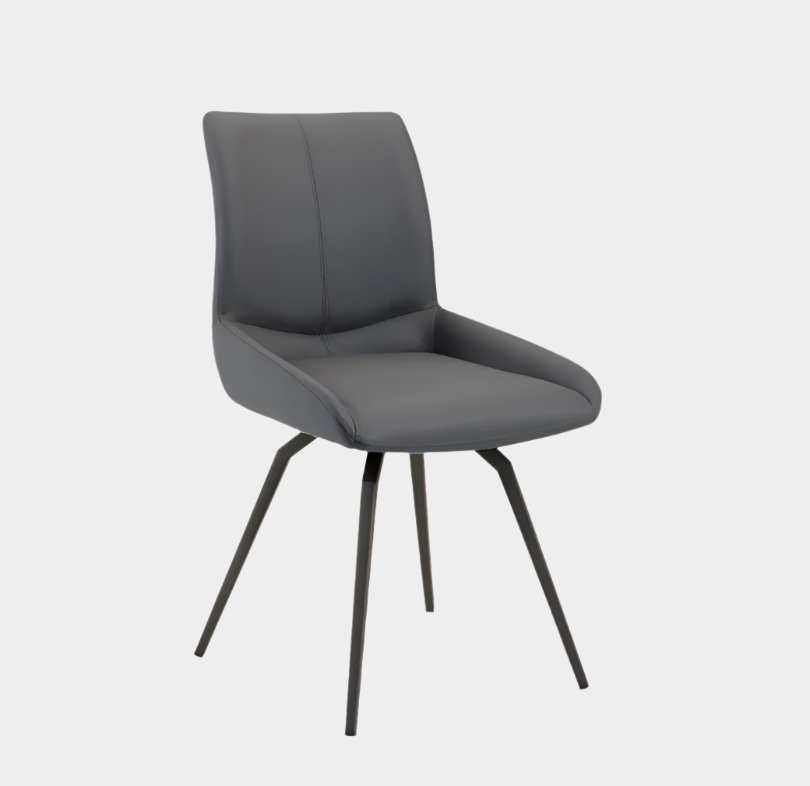 Nona Swivel Chair Grey Leatherette