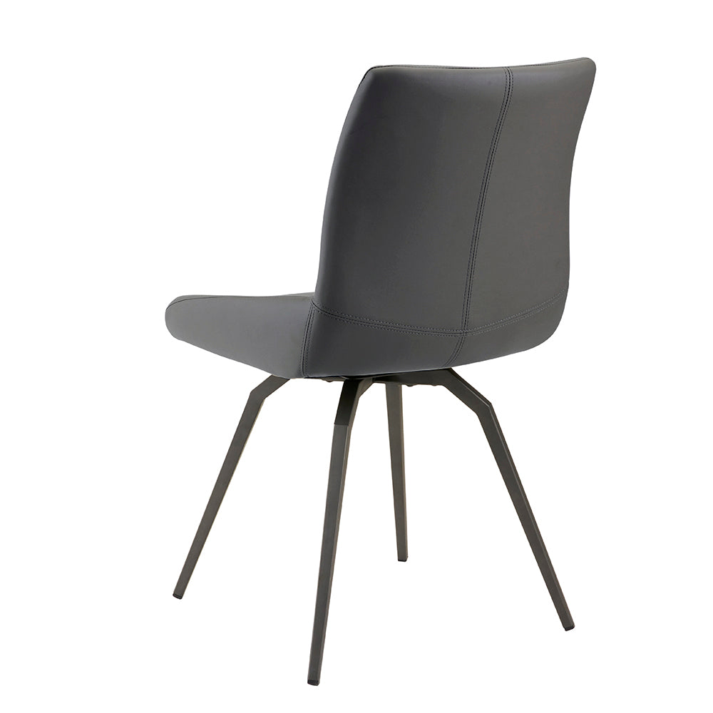 Nona Swivel Chair Grey Leatherette