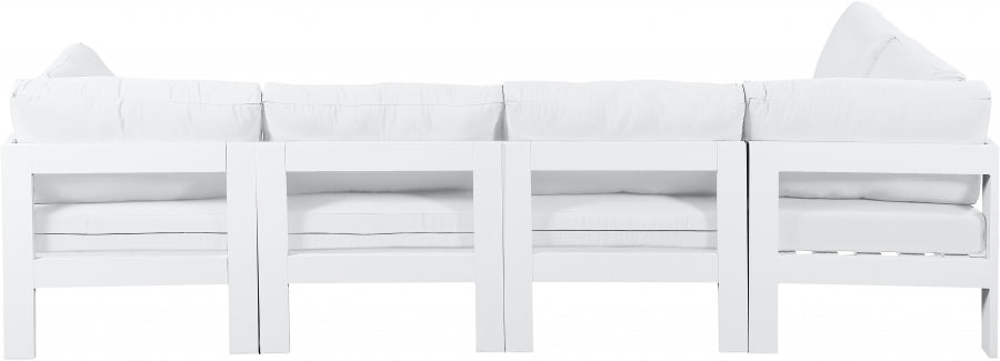 Nizuc 120" Water Resistant Fabric Upholstered Outdoor Patio 5pc. Modular Sectional