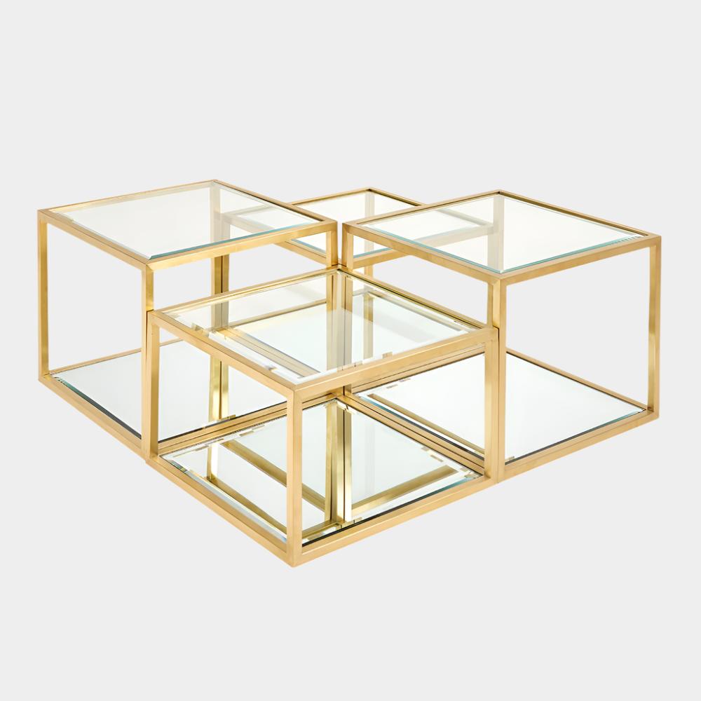 Multi-Level Gold Coffee Table