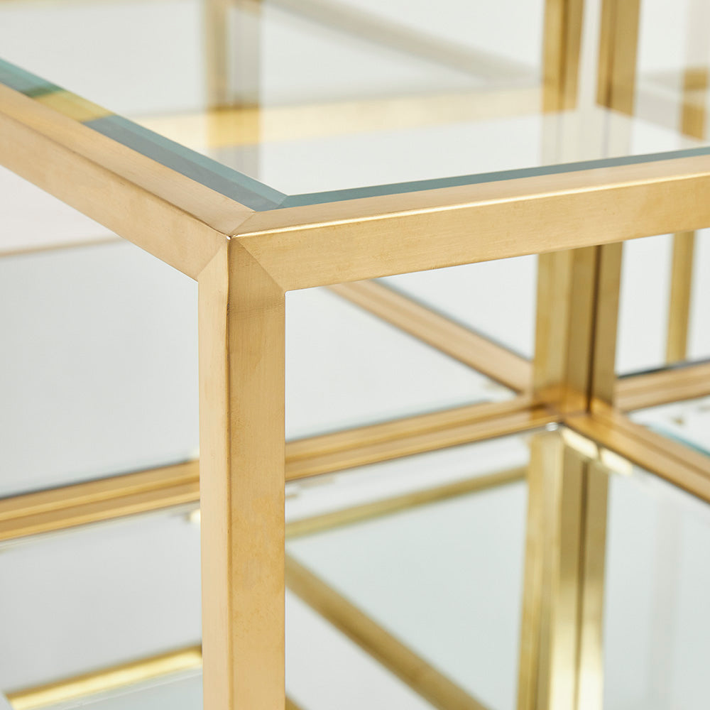 Multi-Level Gold Coffee Table