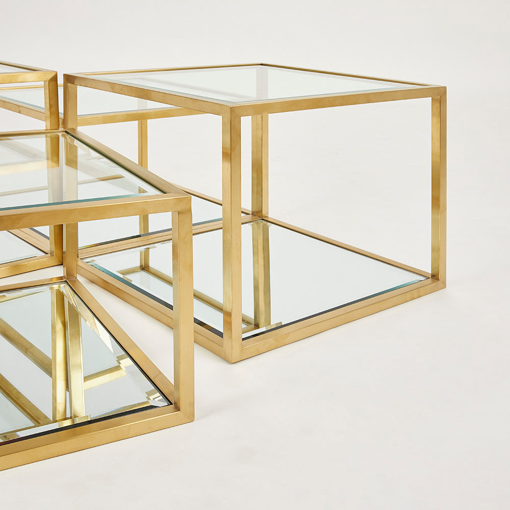 Multi-Level Gold Coffee Table