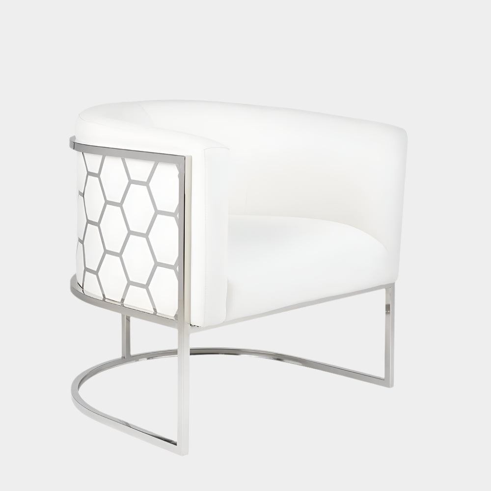 Honeycomb Chair: White Leatherette