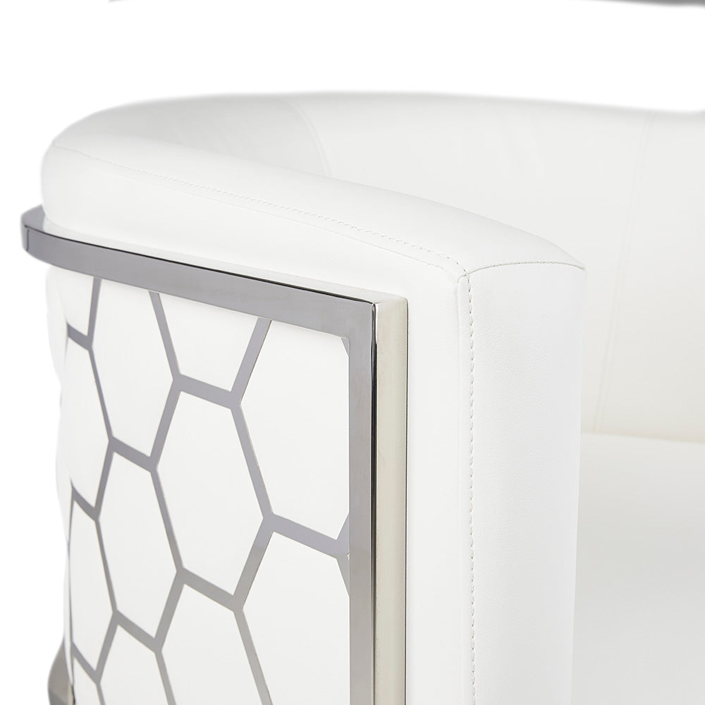 Honeycomb Chair: White Leatherette