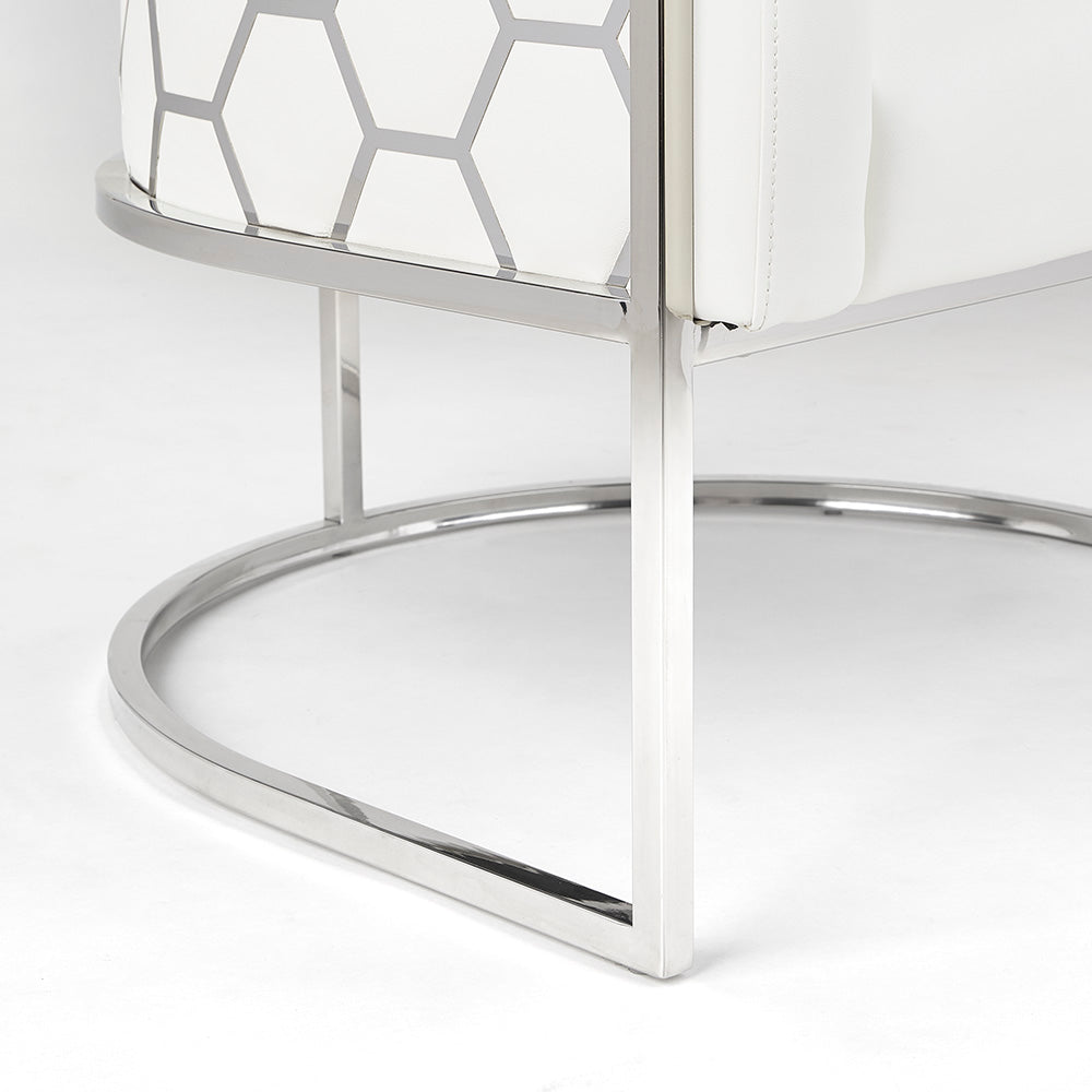 Honeycomb Chair: White Leatherette