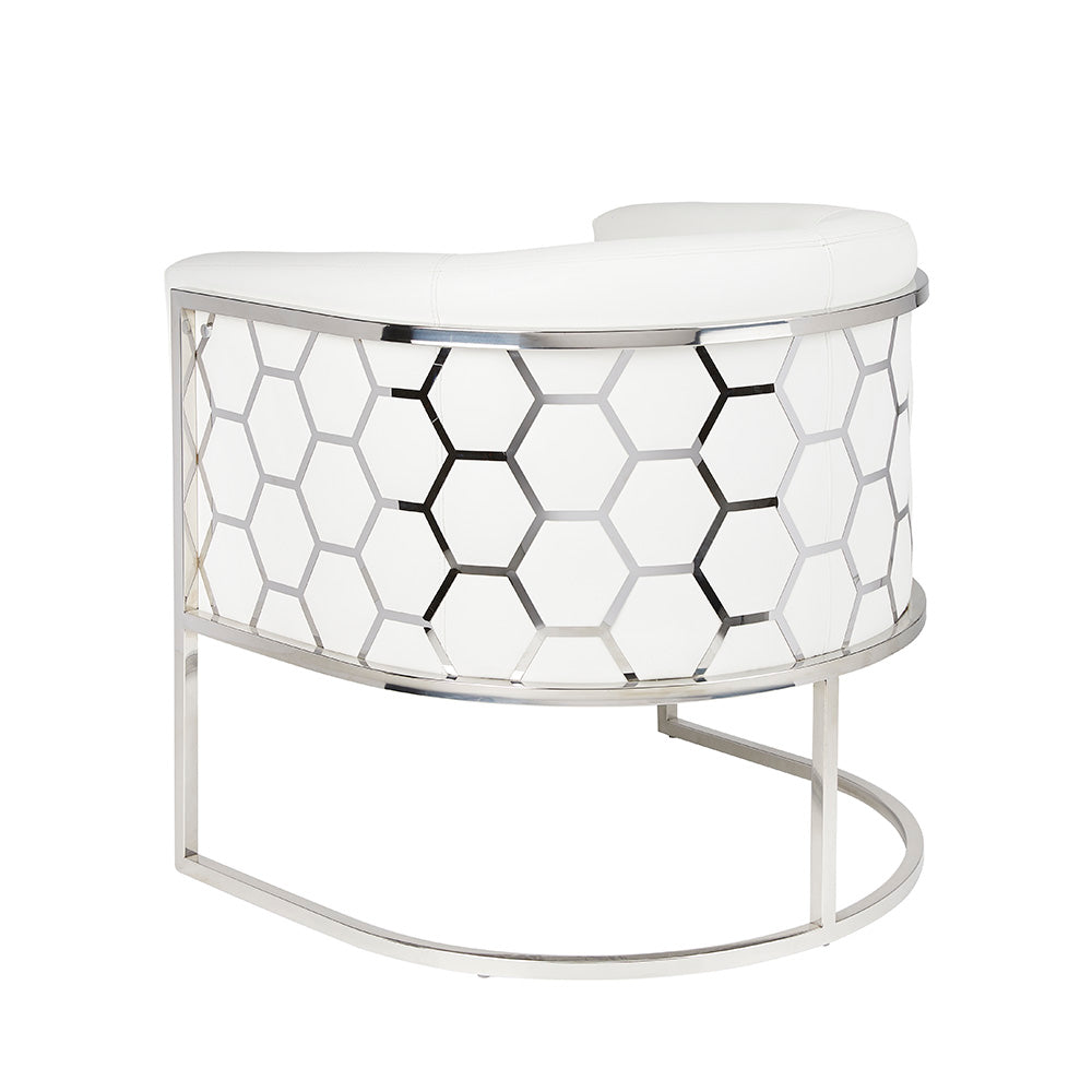 Honeycomb Chair: White Leatherette