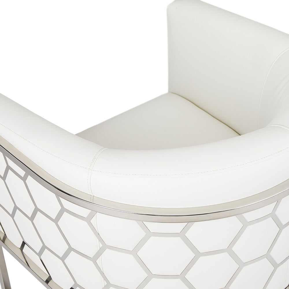 Honeycomb Chair: White Leatherette