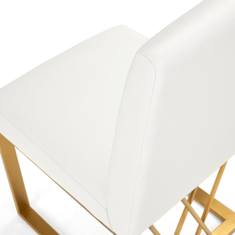 Martini Gold Dining Chair White Leatherette