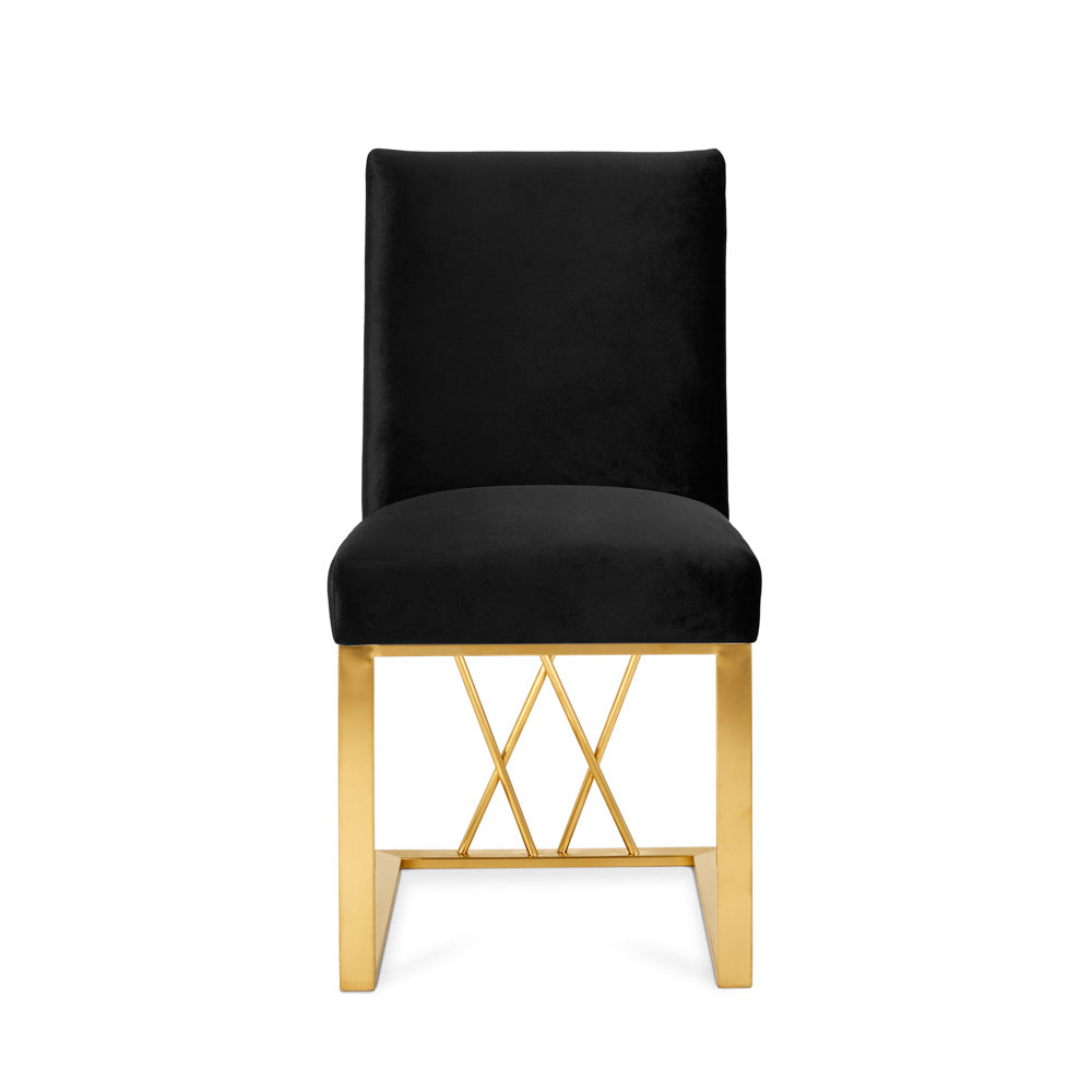 Martini Gold Dining Chair: Black Velvet