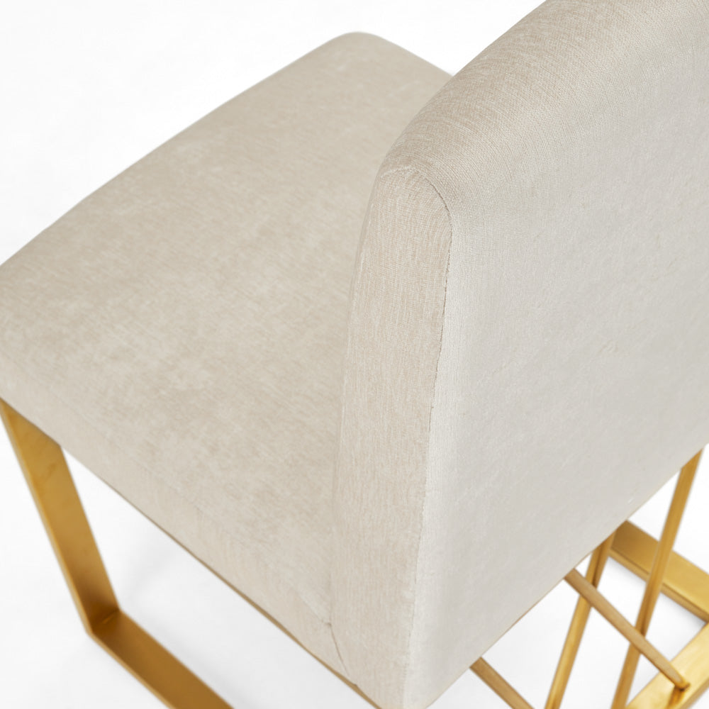 Martini Gold Dining Chair Ivory Linen