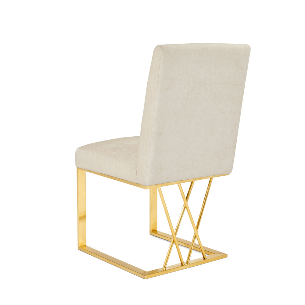 Martini Gold Dining Chair Ivory Linen