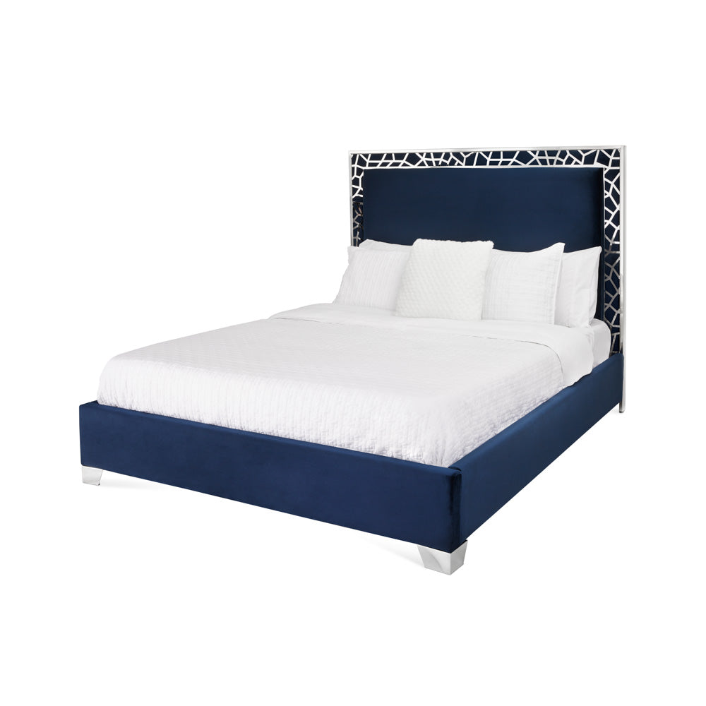 Wellington Bed: Blue Velvet