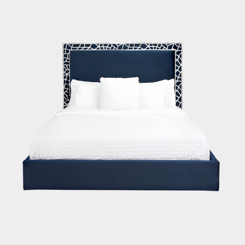 Wellington Bed: Blue Velvet