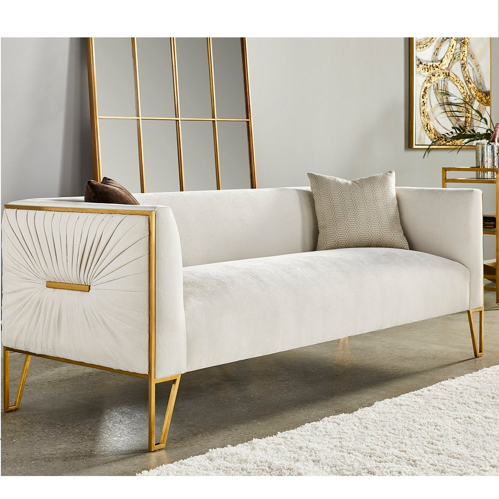 Truro Gold Sofa Vanilla Fabric