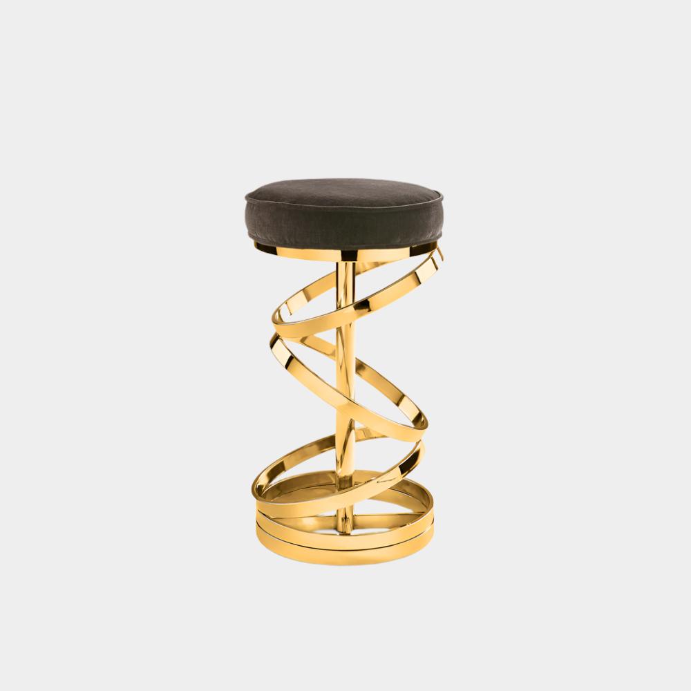 Glam Gold Counter Stool Java-chocolate