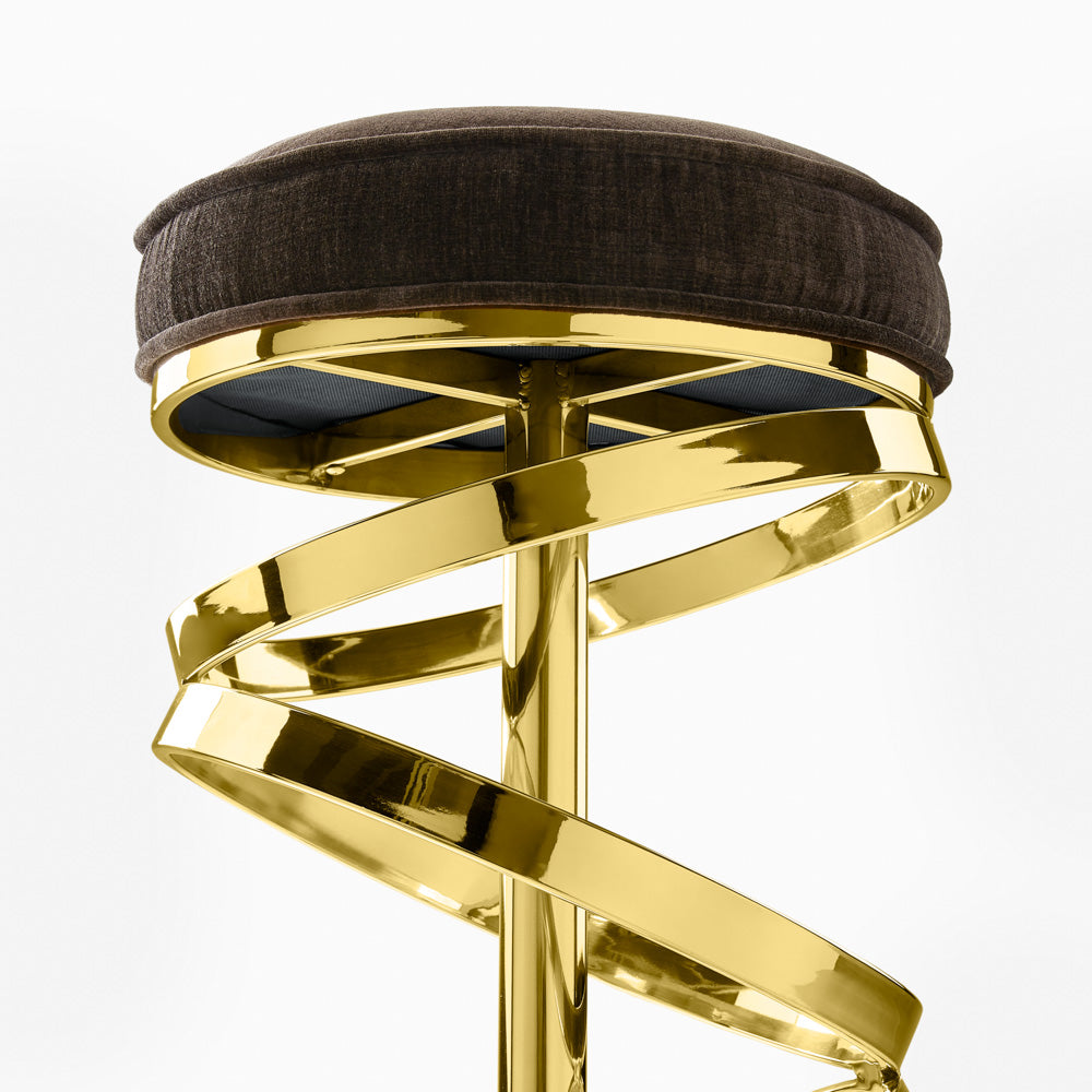 Glam Gold Counter Stool Java-chocolate