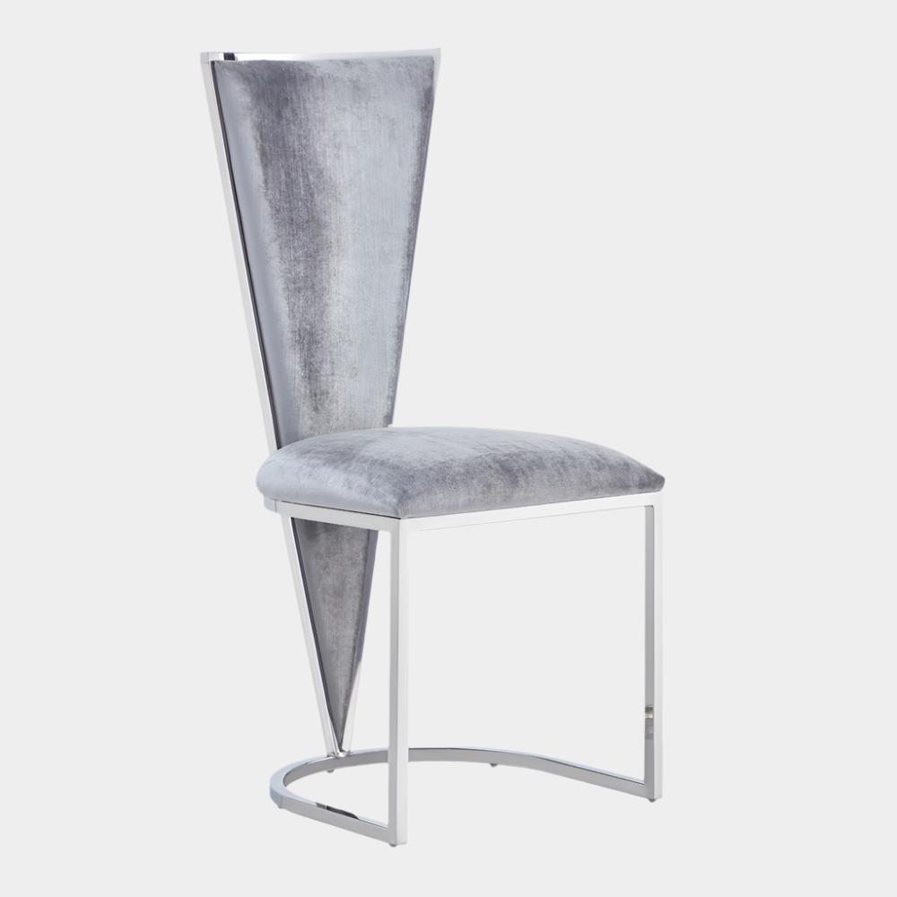 Turin Chair Grey Velvet