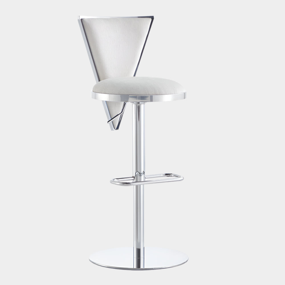 Turin Adjustable Bar Stool: Ivory Linen