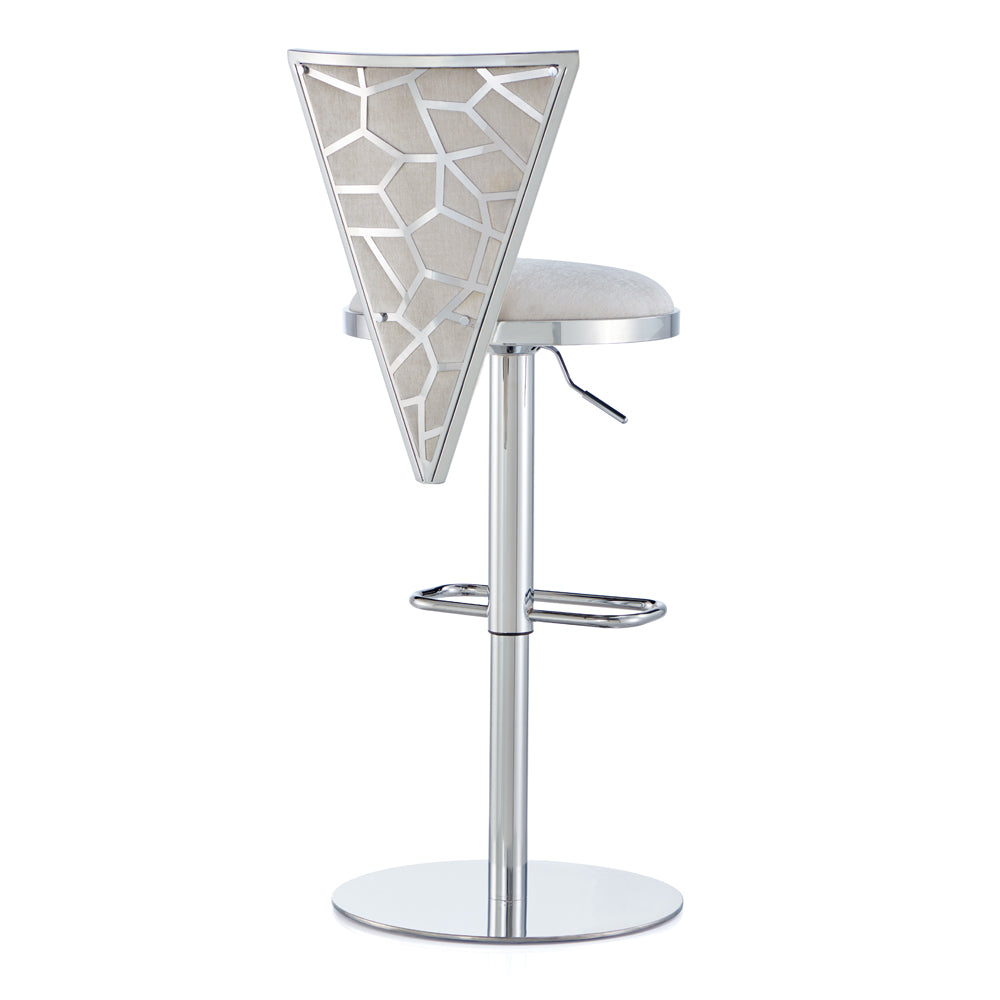 Turin Adjustable Bar Stool: Ivory Linen