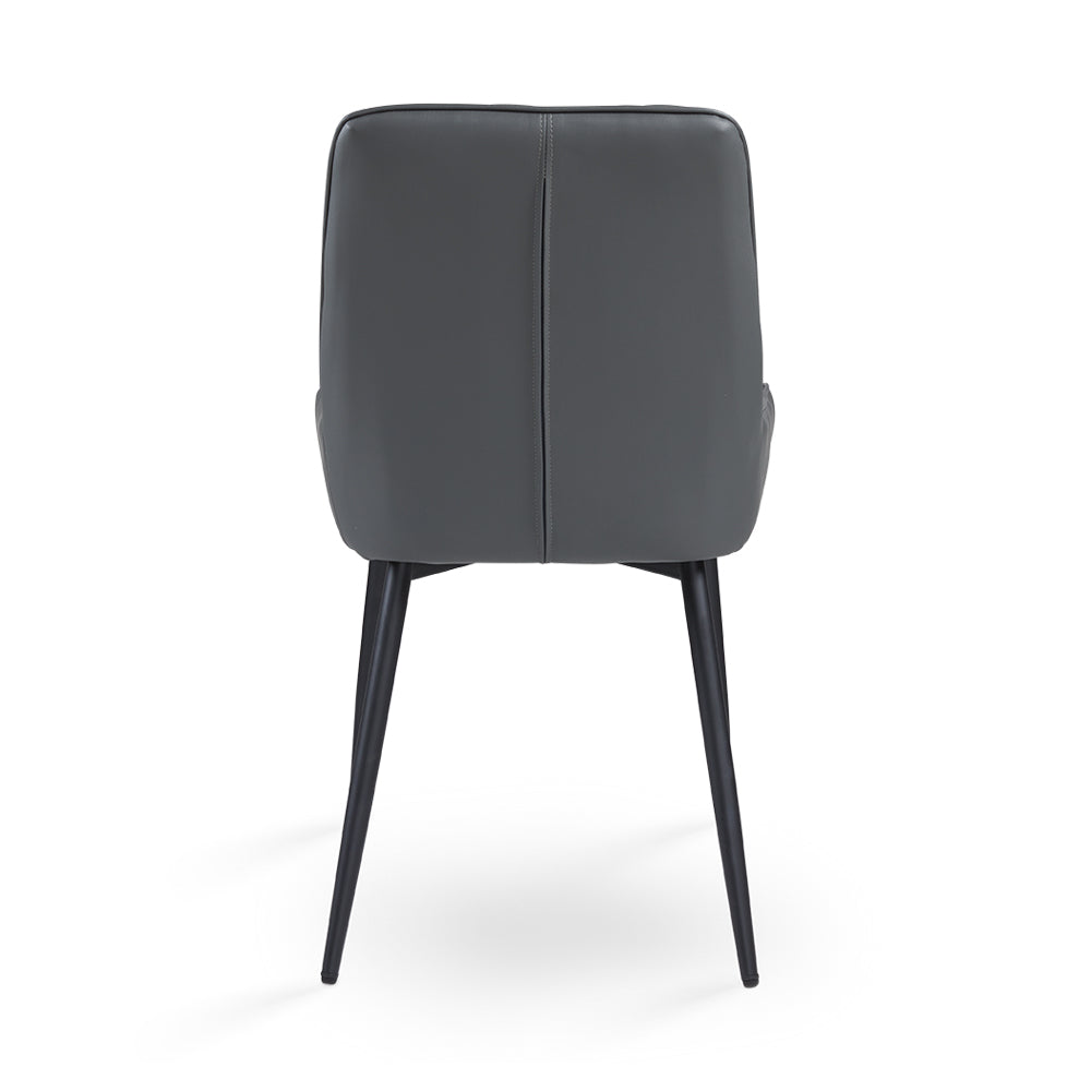 Emily Black Dining Chair Dark Grey Leatherette