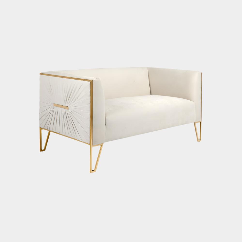 Truro Gold Loveseat Contessa Vanilla