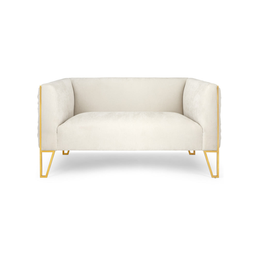 Truro Gold Loveseat Contessa Vanilla