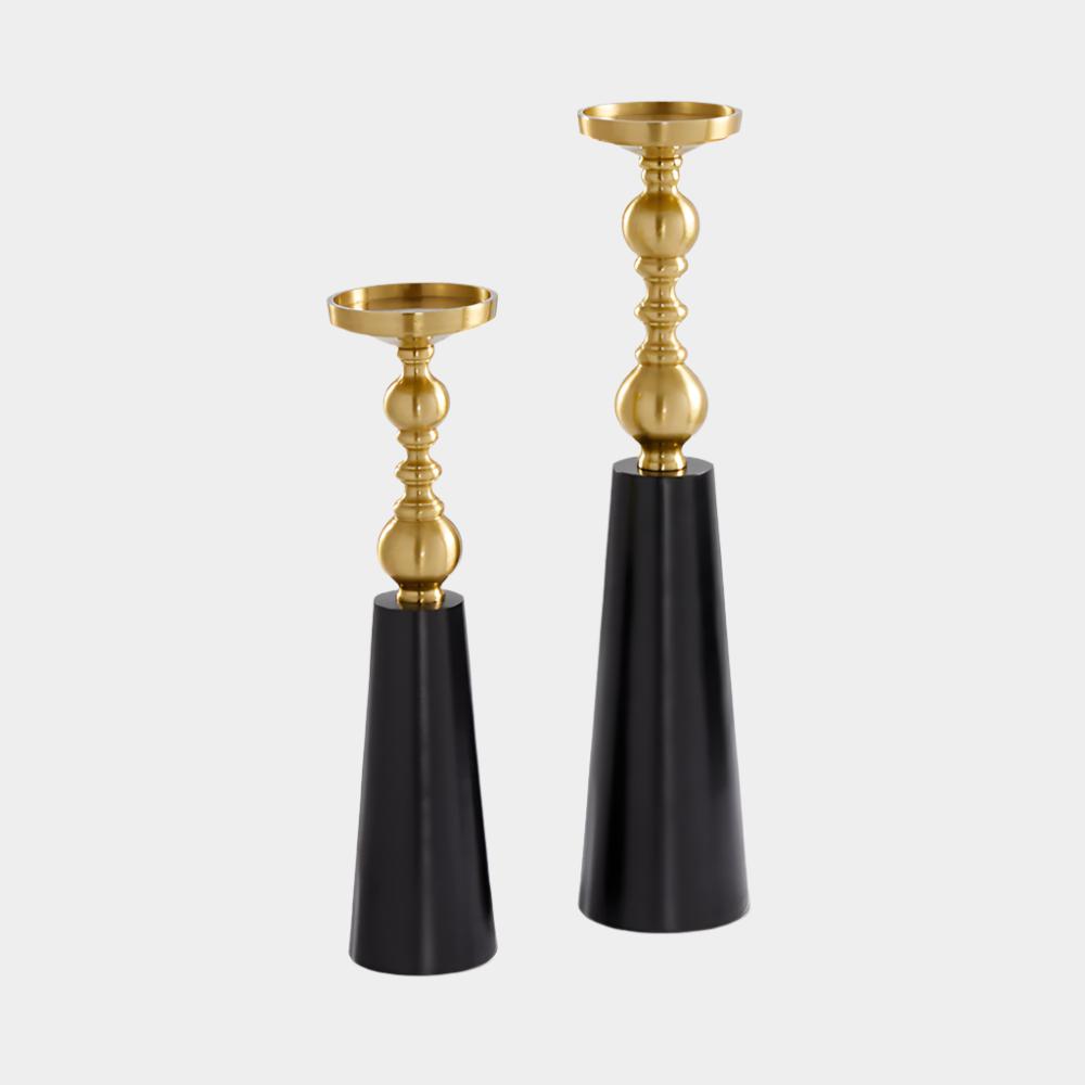 Emilia Spool Pillar Candle Stands - Set of 2