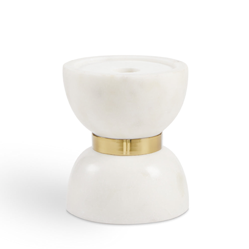 White Marble and Gold Tea Light