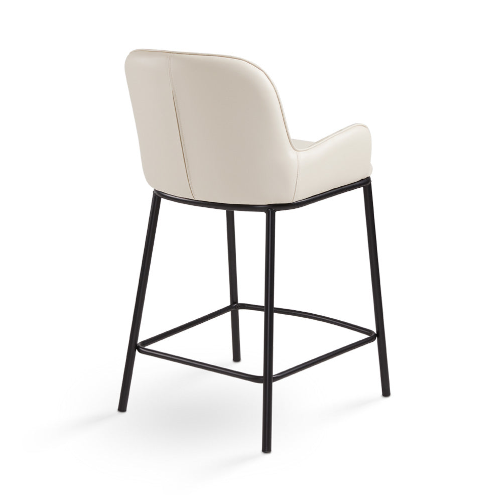 Bennett Counter Chair: Taupe Leatherette