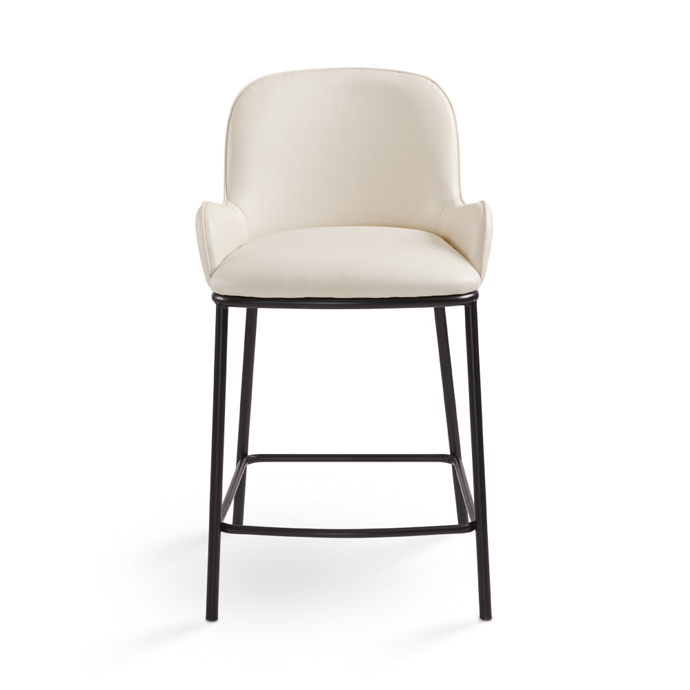 Bennett Counter Chair: Taupe Leatherette