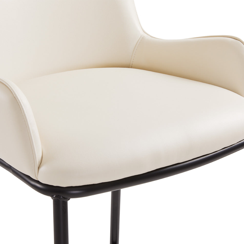 Bennett Counter Chair: Taupe Leatherette