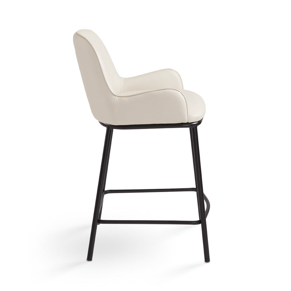 Bennett Counter Chair: Taupe Leatherette