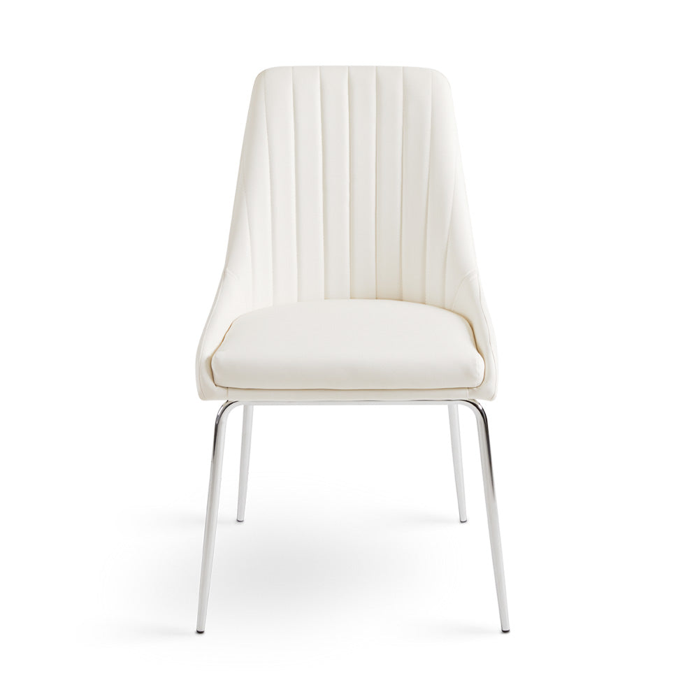 Moira Dining Chair White Leatherette