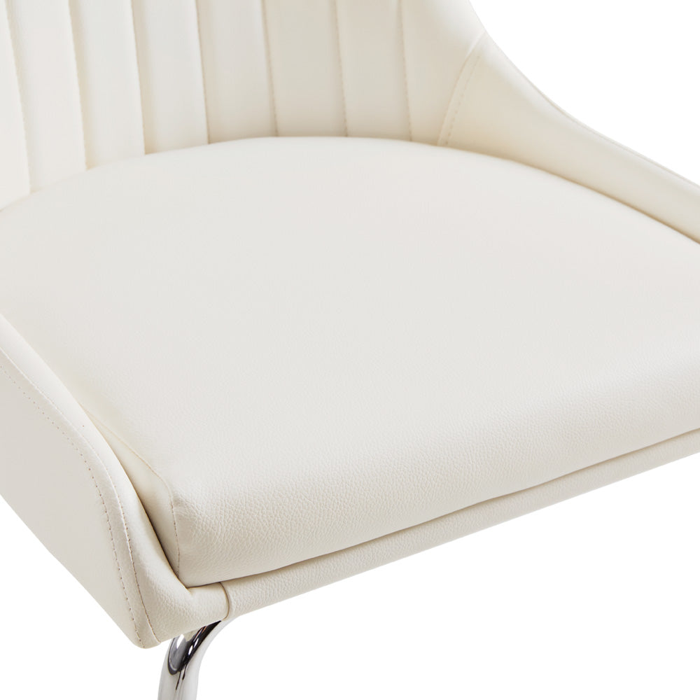 Moira Dining Chair White Leatherette