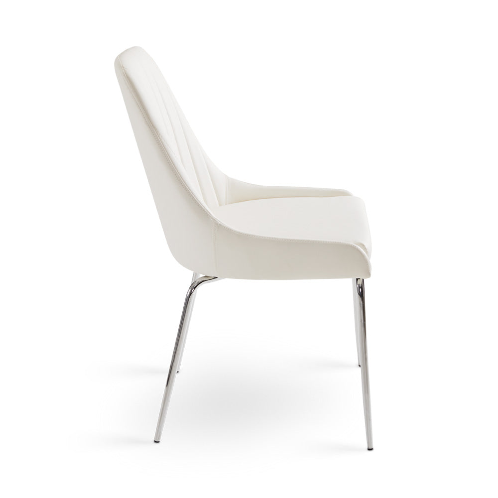 Moira Dining Chair White Leatherette