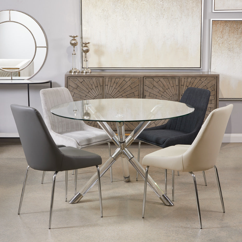 Moira Dining Chair Grey Linen