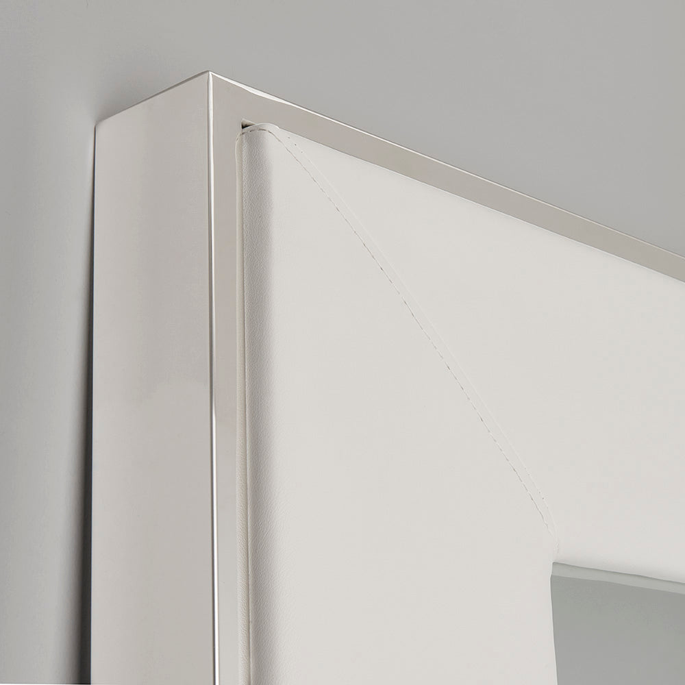 Elaganza Floor Mirror White Leatherette