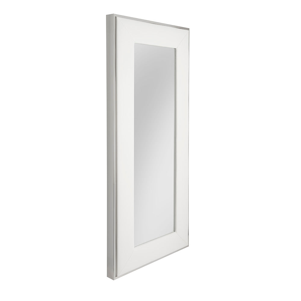 Elaganza Floor Mirror White Leatherette