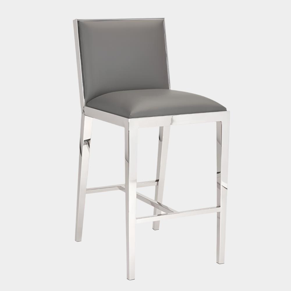 Emario Counter Chair: Grey Leatherette