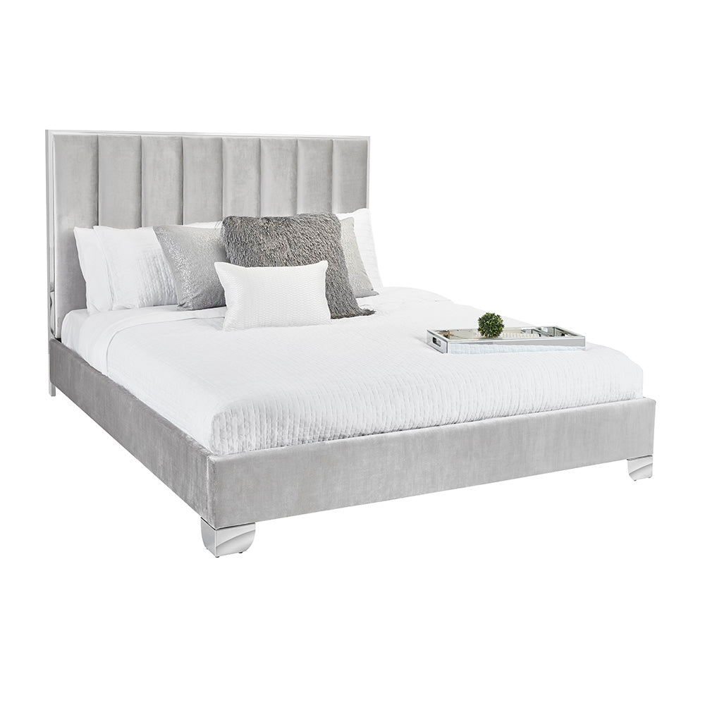 Uriel Beds: Grey Velvet