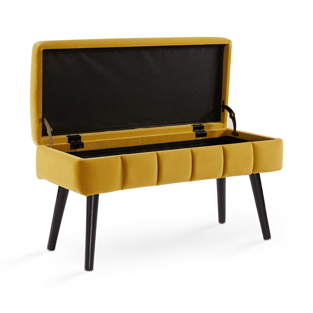 Marcella Storage Bench Ochre Yellow