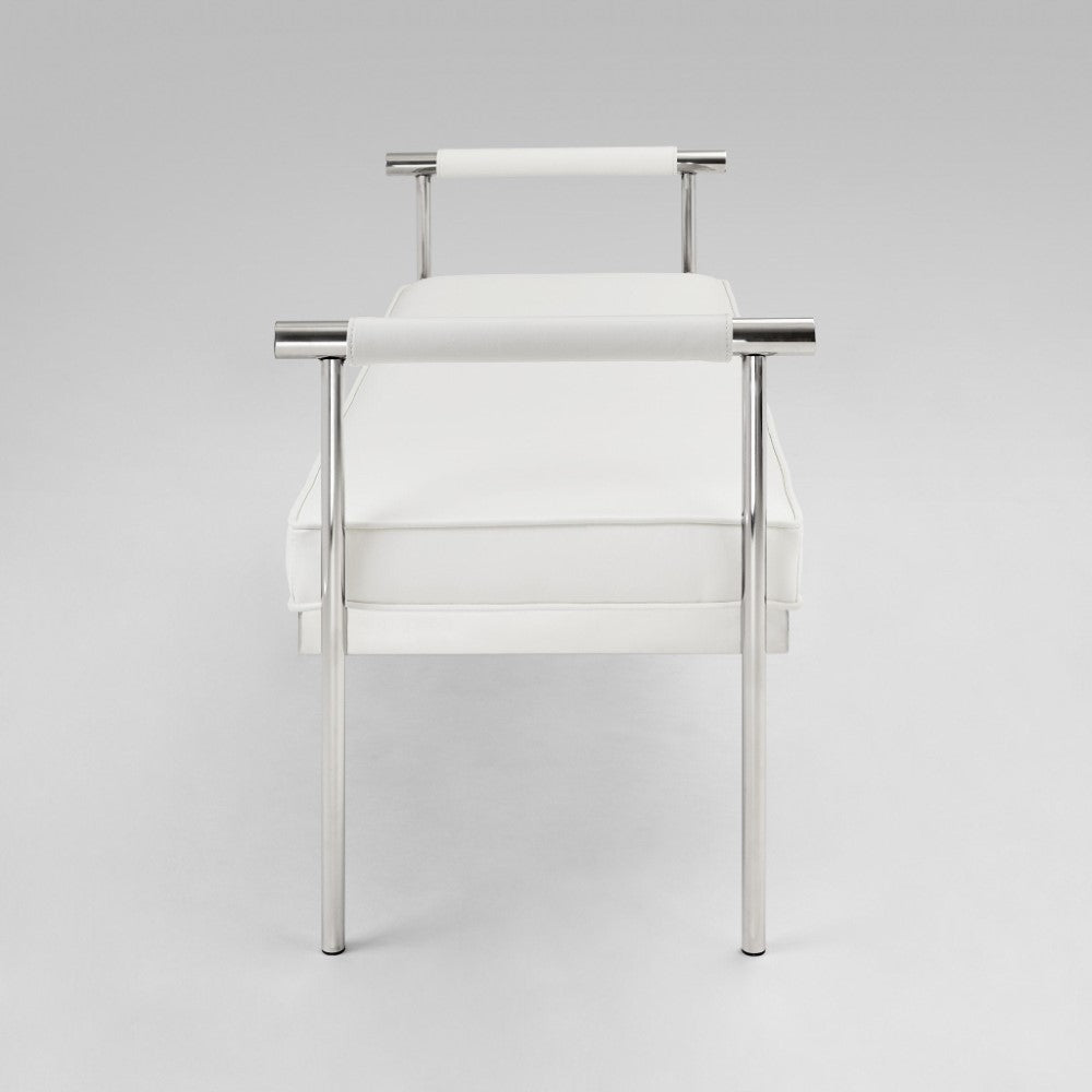 Helen Bench White Leatherette