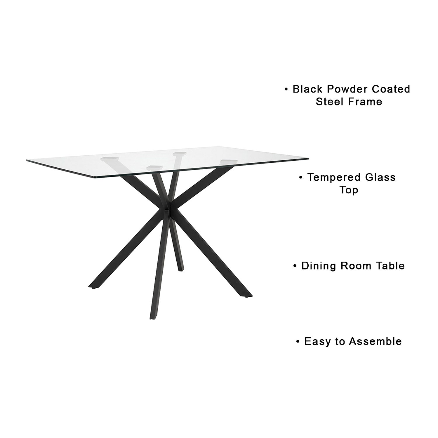 Lincoln Black Dining Table