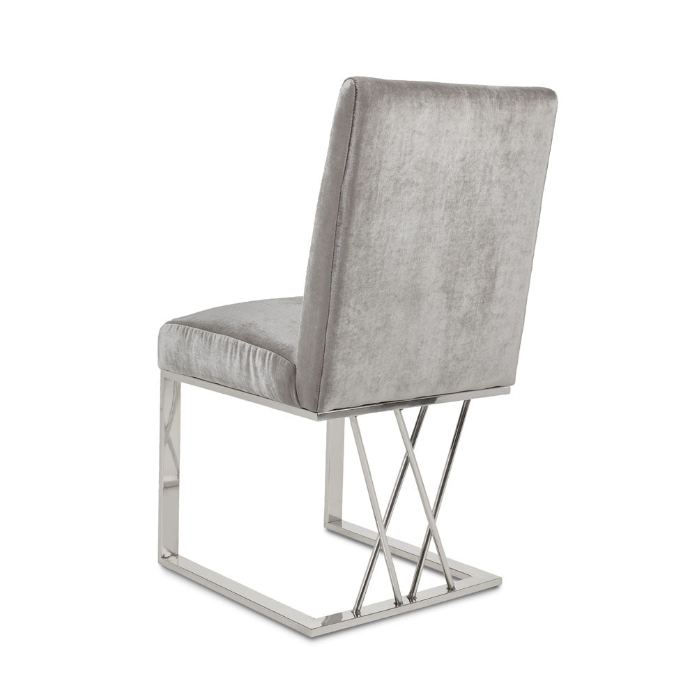 Martini Dining Chair Grey Velvet